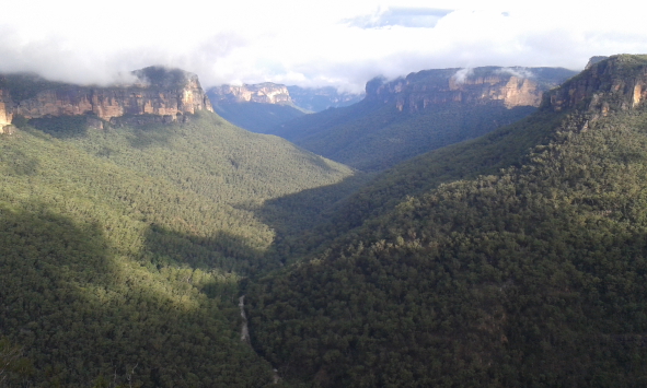 The view from Asgard Lookout up the Grose Valley