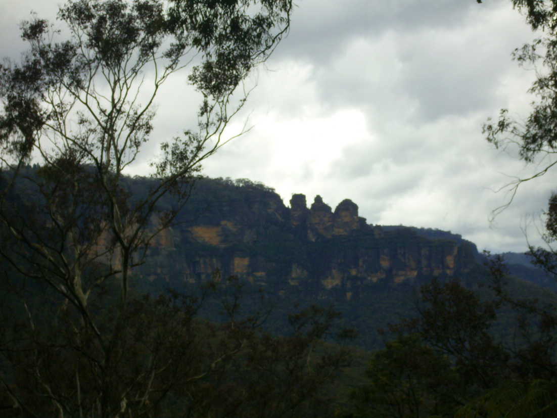 A view of the three sisters climbing the golden stairs