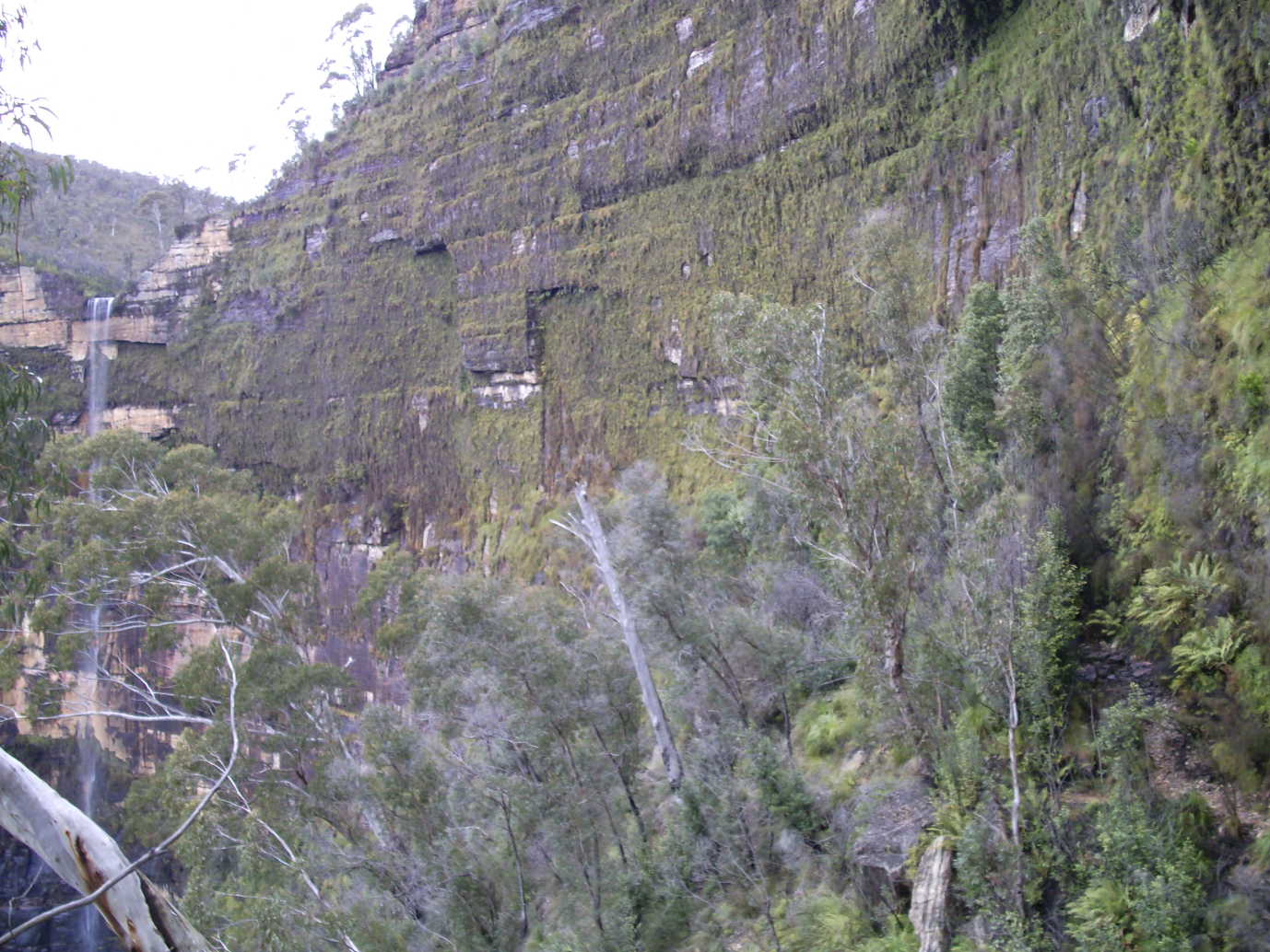 Looking at the waterfall on the way down into the valley