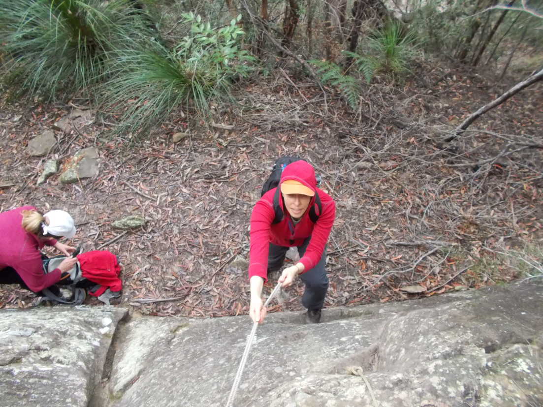 Climbing down to the river