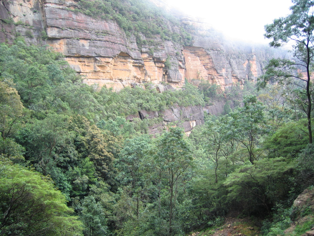 View from the pass - along the bottom of the cliff edge